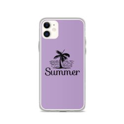 iPhone Phone Case Cover Purple - Summer Palm Tree