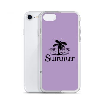 iPhone Phone Case Cover Purple - Summer Palm Tree