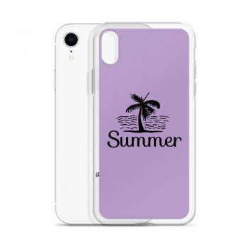 iPhone Phone Case Cover Purple - Summer Palm Tree