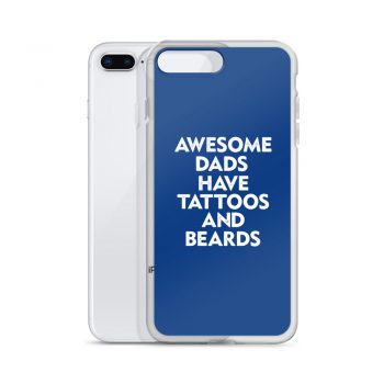 iPhone Phone Case Cover Royal Blue - Awesome Dads Have Tattoos and Beards