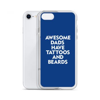 iPhone Phone Case Cover Royal Blue - Awesome Dads Have Tattoos and Beards