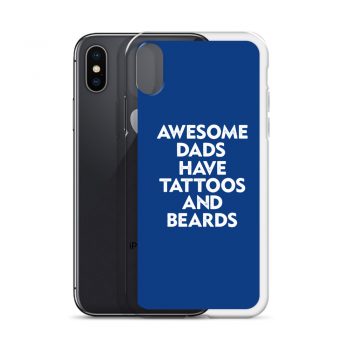 iPhone Phone Case Cover Royal Blue - Awesome Dads Have Tattoos and Beards