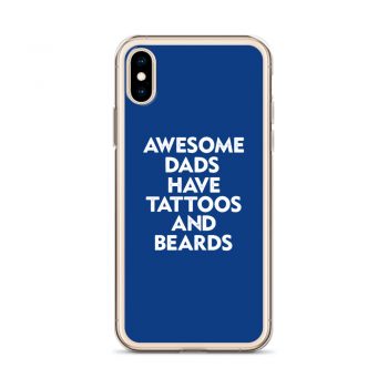 iPhone Phone Case Cover Royal Blue - Awesome Dads Have Tattoos and Beards