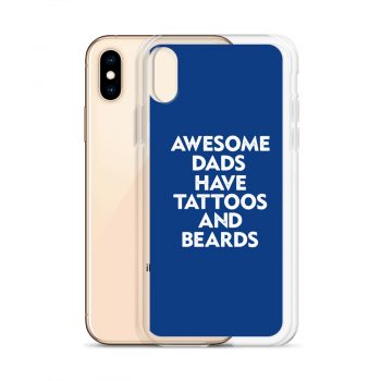 iPhone Phone Case Cover Royal Blue - Awesome Dads Have Tattoos and Beards