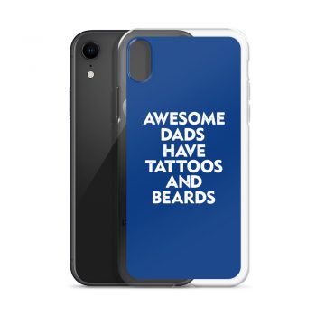 iPhone Phone Case Cover Royal Blue - Awesome Dads Have Tattoos and Beards