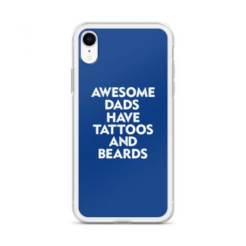 iPhone Phone Case Cover Royal Blue - Awesome Dads Have Tattoos and Beards