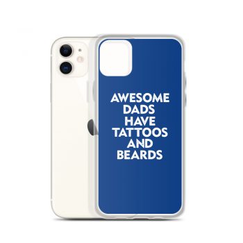 iPhone Phone Case Cover Royal Blue - Awesome Dads Have Tattoos and Beards