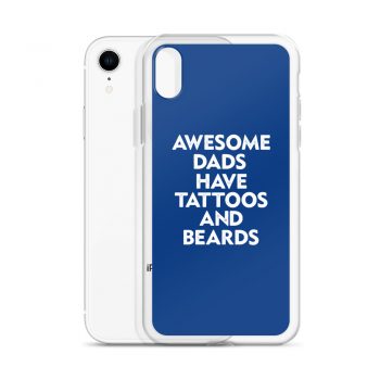 iPhone Phone Case Cover Royal Blue - Awesome Dads Have Tattoos and Beards