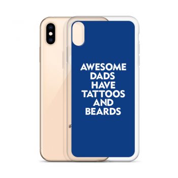 iPhone Phone Case Cover Royal Blue - Awesome Dads Have Tattoos and Beards