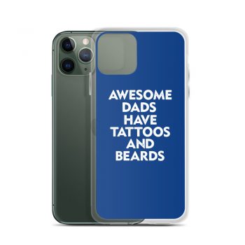 iPhone Phone Case Cover Royal Blue - Awesome Dads Have Tattoos and Beards