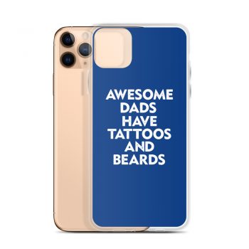 iPhone Phone Case Cover Royal Blue - Awesome Dads Have Tattoos and Beards