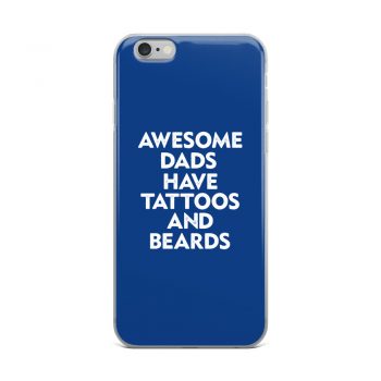 iPhone Phone Case Cover Royal Blue - Awesome Dads Have Tattoos and Beards