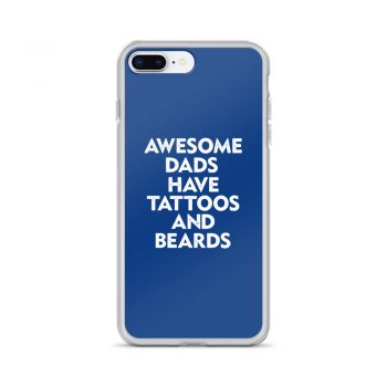 iPhone Phone Case Cover Royal Blue - Awesome Dads Have Tattoos and Beards