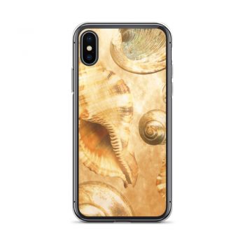 iPhone Phone Case Cover Sea Shells Seashells Ocean Cream Beige Brown Gold Art Print Old Antique Vintage