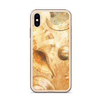 iPhone Phone Case Cover Sea Shells Seashells Ocean Cream Beige Brown Gold Art Print Old Antique Vintage