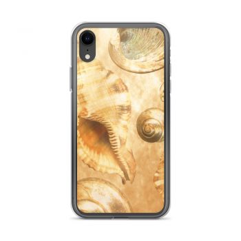 iPhone Phone Case Cover Sea Shells Seashells Ocean Cream Beige Brown Gold Art Print Old Antique Vintage