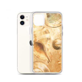 iPhone Phone Case Cover Sea Shells Seashells Ocean Cream Beige Brown Gold Art Print Old Antique Vintage