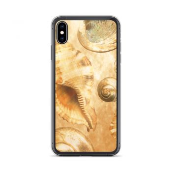 iPhone Phone Case Cover Sea Shells Seashells Ocean Cream Beige Brown Gold Art Print Old Antique Vintage