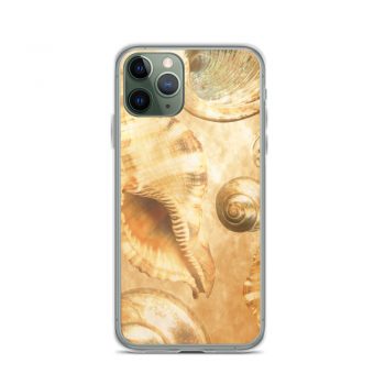 iPhone Phone Case Cover Sea Shells Seashells Ocean Cream Beige Brown Gold Art Print Old Antique Vintage