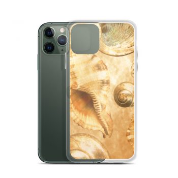 iPhone Phone Case Cover Sea Shells Seashells Ocean Cream Beige Brown Gold Art Print Old Antique Vintage