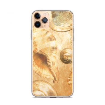 iPhone Phone Case Cover Sea Shells Seashells Ocean Cream Beige Brown Gold Art Print Old Antique Vintage