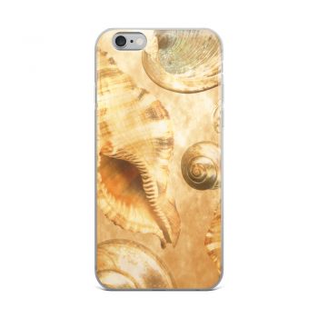 iPhone Phone Case Cover Sea Shells Seashells Ocean Cream Beige Brown Gold Art Print Old Antique Vintage