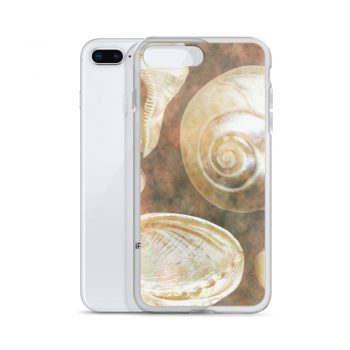 iPhone Phone Case Cover Sea Shells Seashells Ocean Grey Silver Beige Sand Art Print Old Antique Vintage