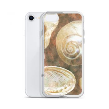 iPhone Phone Case Cover Sea Shells Seashells Ocean Grey Silver Beige Sand Art Print Old Antique Vintage