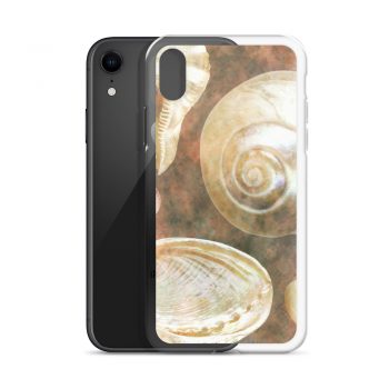 iPhone Phone Case Cover Sea Shells Seashells Ocean Grey Silver Beige Sand Art Print Old Antique Vintage