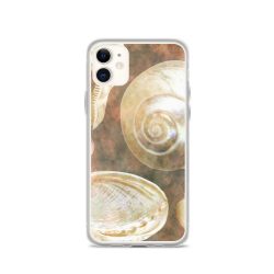 iPhone Phone Case Cover Sea Shells Seashells Ocean Grey Silver Beige Sand Art Print Old Antique Vintage