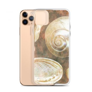 iPhone Phone Case Cover Sea Shells Seashells Ocean Grey Silver Beige Sand Art Print Old Antique Vintage