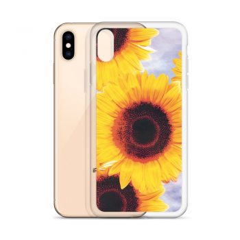 iPhone Phone Case Cover Sunflowers Flower Art Print Old Antique Vintage Blue Yellow Brown