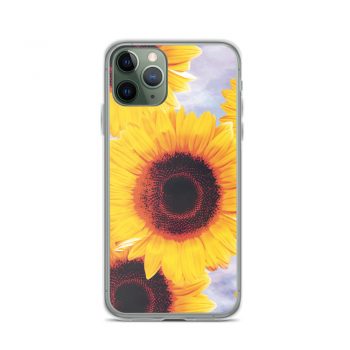 iPhone Phone Case Cover Sunflowers Flower Art Print Old Antique Vintage Blue Yellow Brown