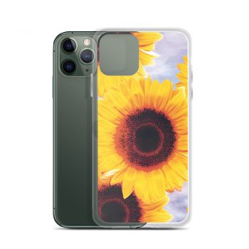 iPhone Phone Case Cover Sunflowers Flower Art Print Old Antique Vintage Blue Yellow Brown