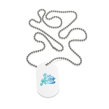 Jewelry Dog Tag - Be Happy - Blue Turquoise