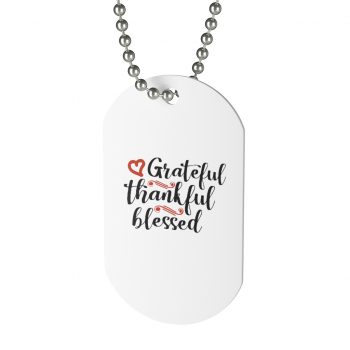 Jewelry Dog Tag - Grateful Thankful Blessed