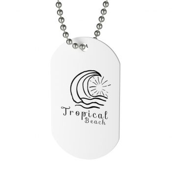 Jewelry Dog Tag - Tropical Beach - Waves Ocean Sun