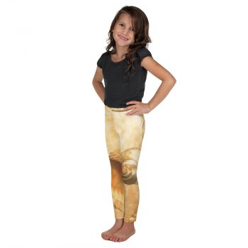 Kid's Leggings Pants Sea Shells Seashells Ocean Cream Beige Brown Gold Art Print Old Antique Vintage