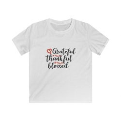 Kids & Youth Softstyle T-Shirt - Grateful Thankful Blessed