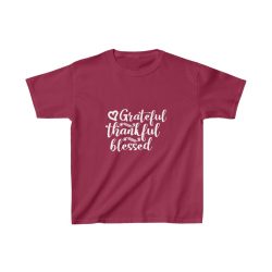 Kids Heavy Cotton T-Shirt Several Colors - Grateful Thankful Blessed