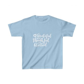 Kids Heavy Cotton T-Shirt Several Colors - Grateful Thankful Blessed