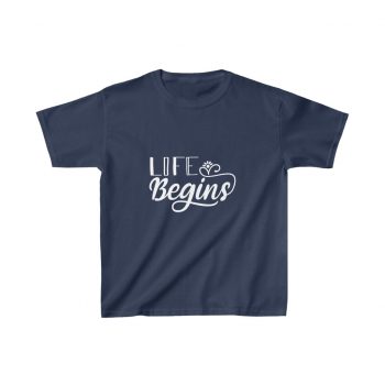 Kids Heavy Cotton T-Shirt Several Colors - Life Begins