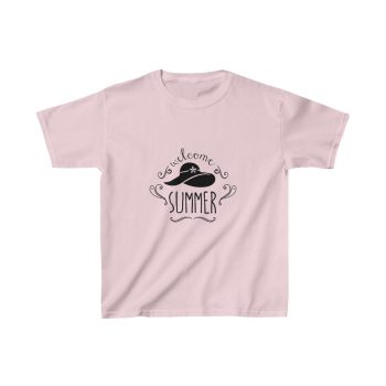 Kids Heavy Cotton T-Shirt Several Colors - Welcome Summer Sun Hat