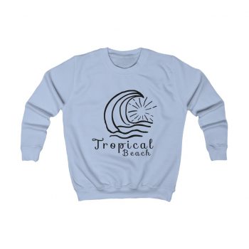 Kids Sweatshirt Several Colors - Tropical Beach Sun Ocean Waves