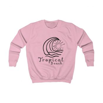 Kids Sweatshirt Several Colors - Tropical Beach Sun Ocean Waves