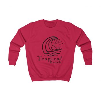 Kids Sweatshirt Several Colors - Tropical Beach Sun Ocean Waves