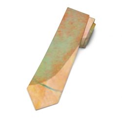 Necktie Colorful Leaves Leaf Blue Pink Beige Cream Brown Art Print Old Antique Vintage