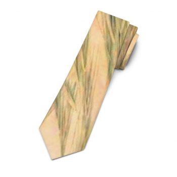 Necktie Wheat Field Green Beige Landscape Nature Art Print Old Antique Vintage