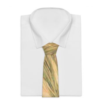 Necktie Wheat Field Green Beige Landscape Nature Art Print Old Antique Vintage