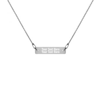 Personalized Engraved Silver Bar Chain Necklace 2 Lines – Oswald Font Personalize Custom Add Your Own Text